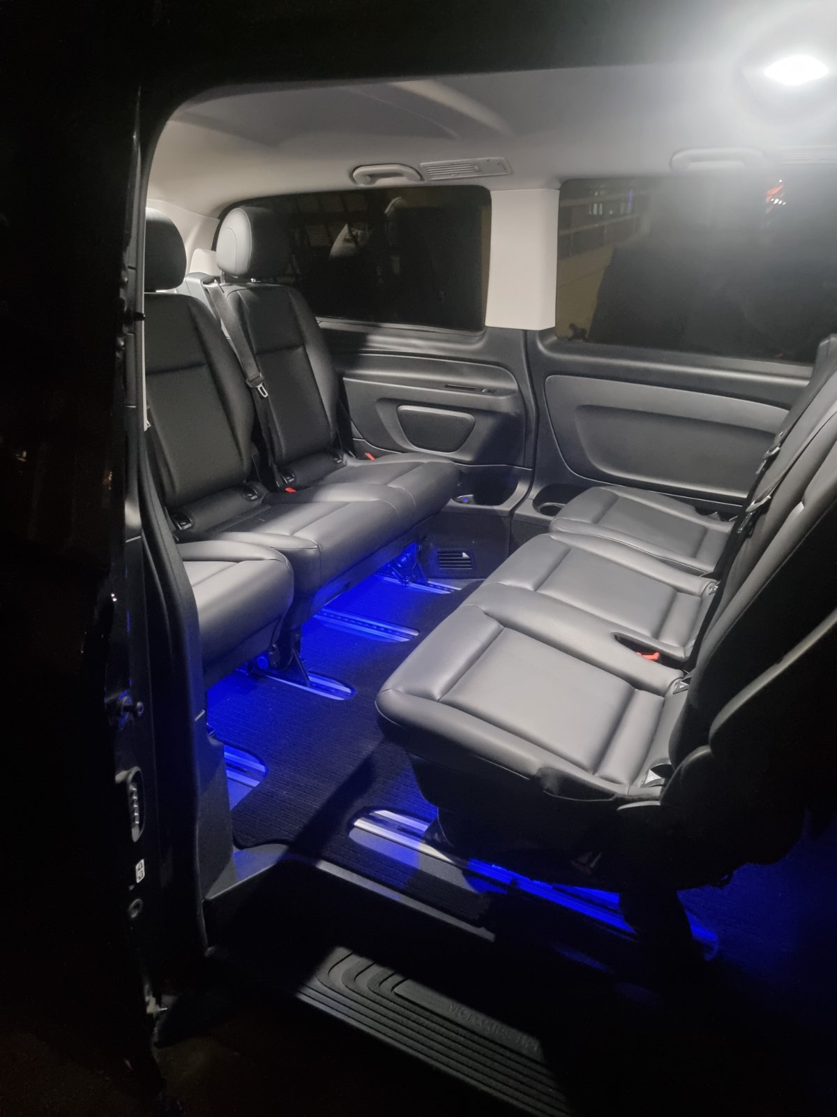 Leather rear cabin with ambient lighting